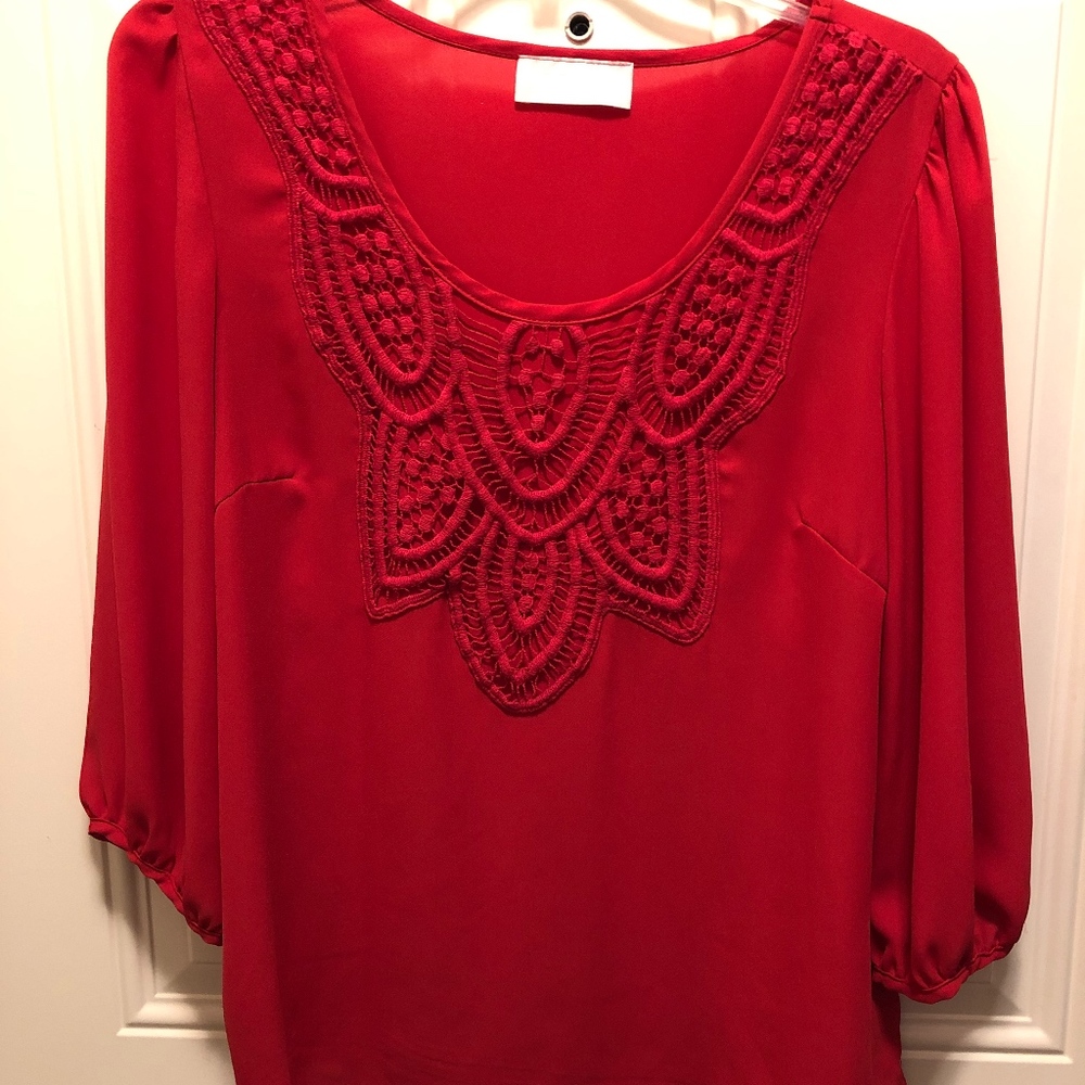 Red Lace Top